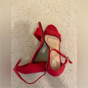 Red Suede Women's Heels